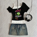 Y2k Clothes Women Tops Harajuku Cute Crop Top Suspenders