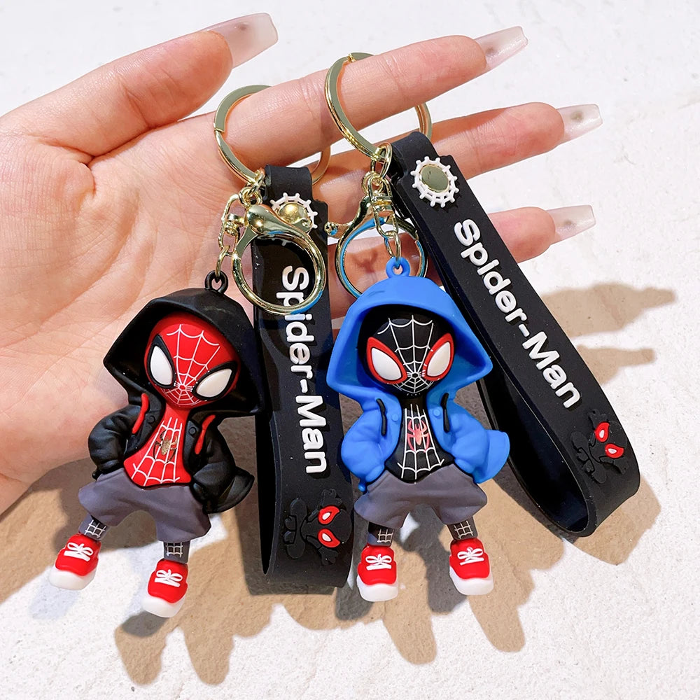 Disney Marvel Spider-Man Keychain Cartoon Comics Avengers Series Key Ring Pendant Ornaments Jewelry Gifts for Friends