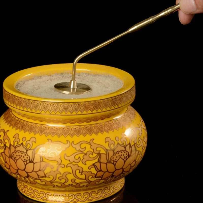 Brass Incense Press with Long Handle - 