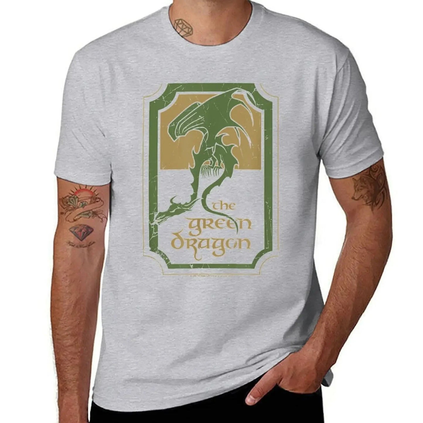 t shirt Lord Rings Green Dragon Tavern T-Shirt anime graphics mens  pure cotton tops casual streetwear