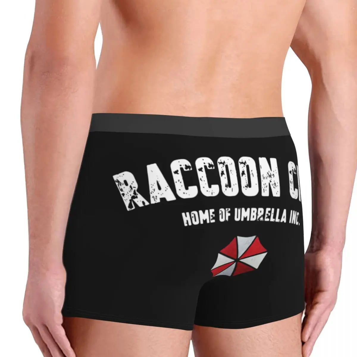 Novedad masculina Raccoon City Home Of Umbrella Corporation Corp Ropa interior Videojuego Boxer Calzoncillos Pantalones cortos elásticos Bragas Calzoncillos