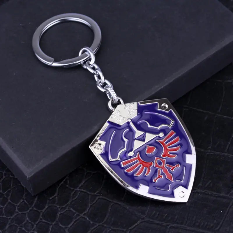 Zeldas Hylian Shield Keychain Breath of The Wild Sheikah Eye Majora's Mask Sword Triforce Symbol Pendant Key Chain Men Jewelry