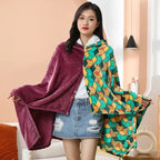 Demon Slayer Blanket: Tanjiro Anime Bathrobe & Cosplay Shawl