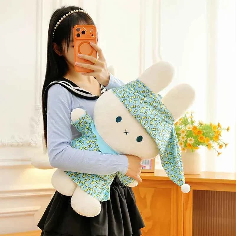 Kawaii Pajamas White Bunny Plush Toy – Soft Stuffed Rabbit Sleeping Pillow Cuddle Doll (40–80cm)