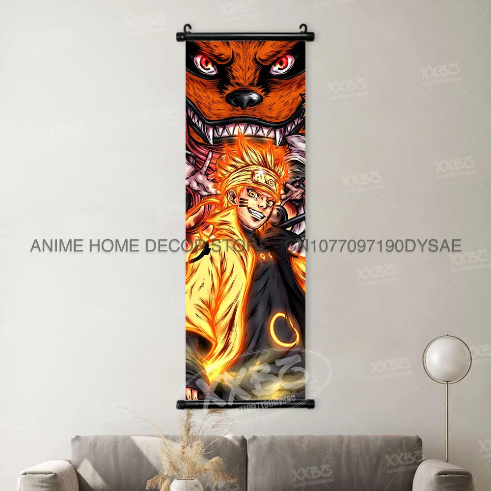 Uzumaki Naruto Posters: Sasuke & Madara Wall Art Scroll