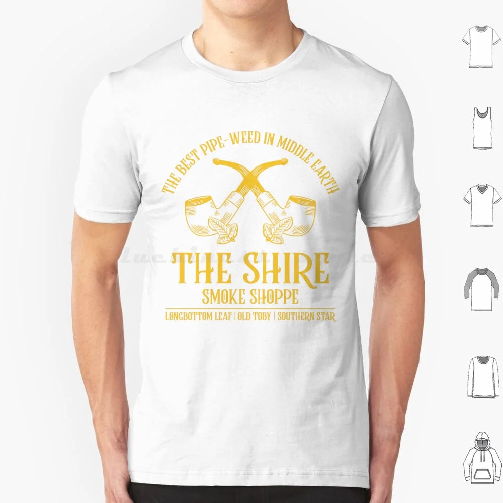 The Shire Smoke Shoppe t-shirt 6Xl coton Cool Tee Tolkien fantaisie Gandalf Frodon la terre du milieu Aragorn Bilbo anneau le Jrr