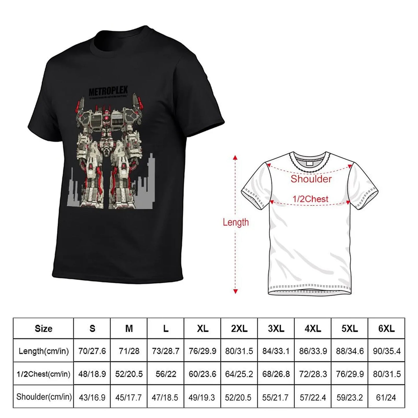 Metroplex_Transformer Citybot T-Shirt anime oversizeds mens big and tall t shirts
