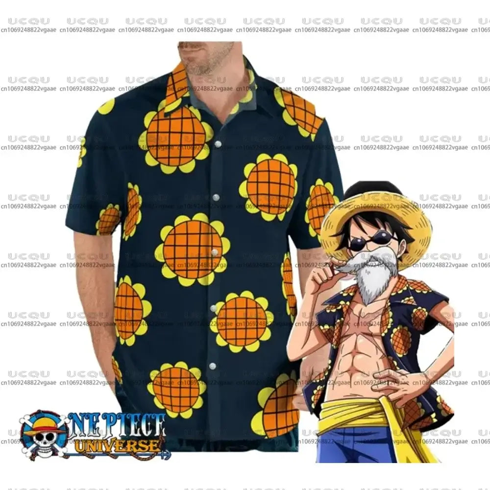 Luffy Dressrosa Trousers & Hawaiian Shirt One Piece Set