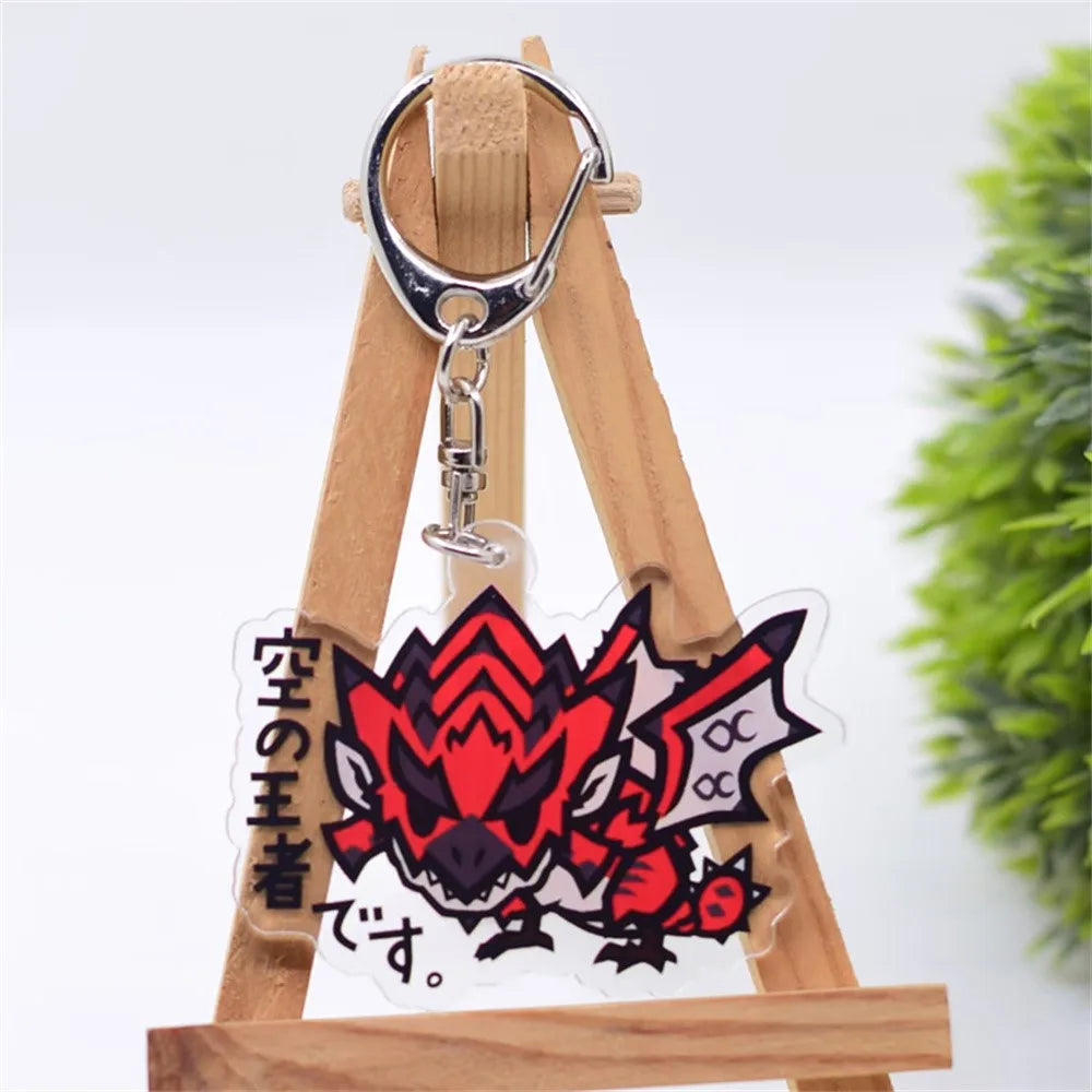 6cm Game Monster Hunter Acrylic keychain 6cm student bag bag small pendant small gift decoration