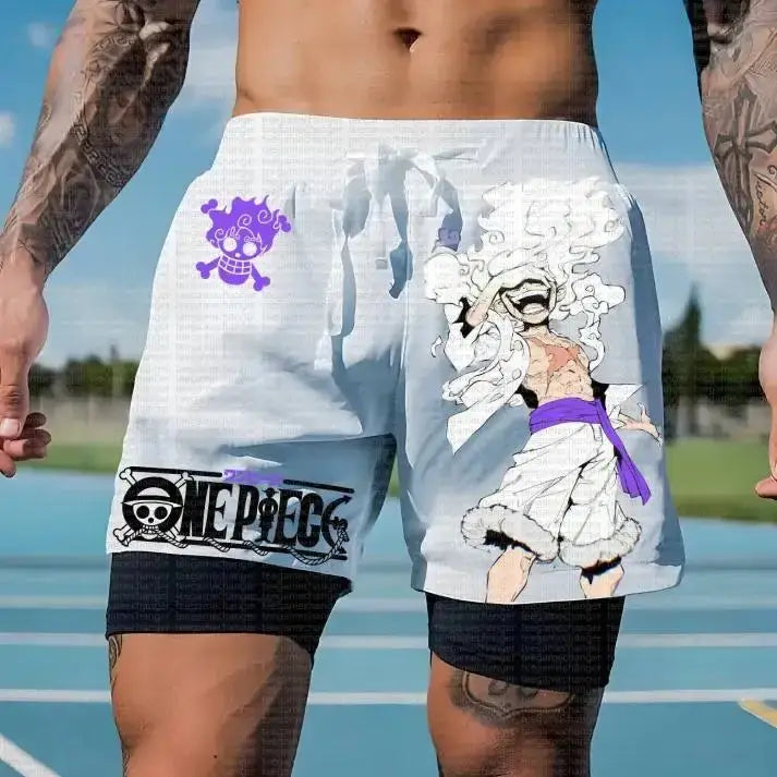 One Piece Running Shorts Straw Hat Gym Shorts