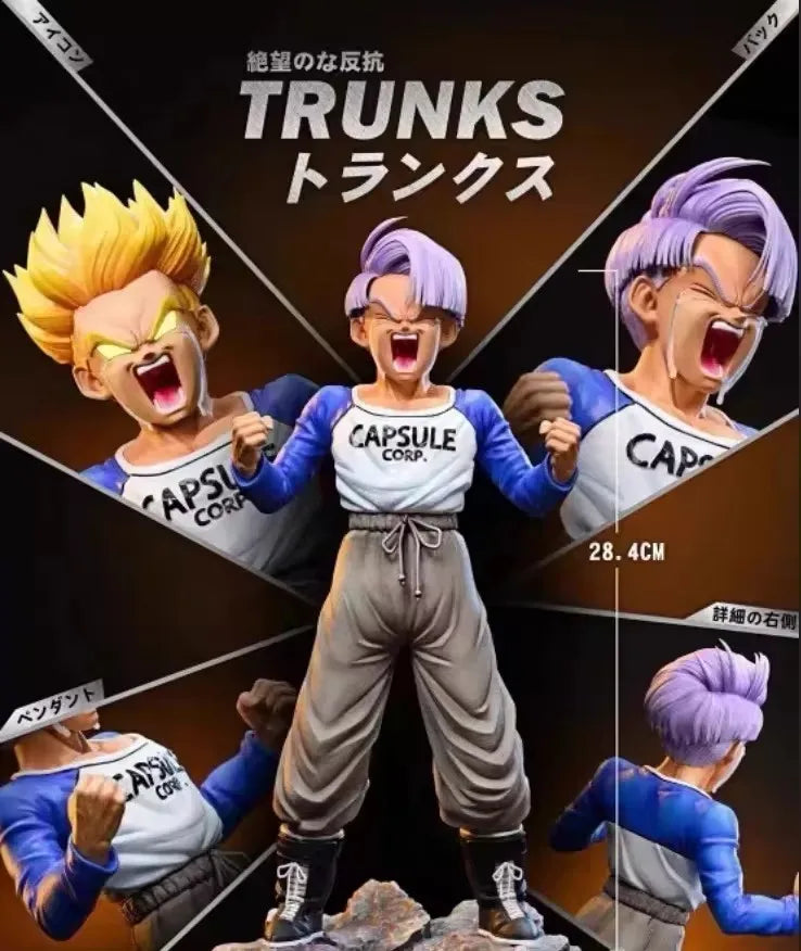 Dragon Ball Z Anime Figure Trunks Figurine Super Saiyan Trunks Model Replacement Head Pvc Statue Doll Desk Ornament Gifts