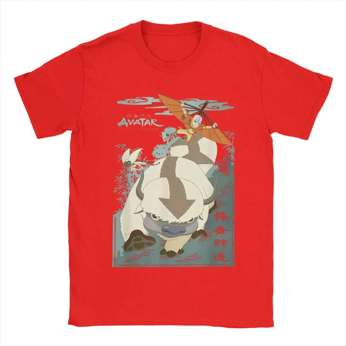 Avatar The Last Airbender Appa  And Aang In Flight T-Shirts for Men