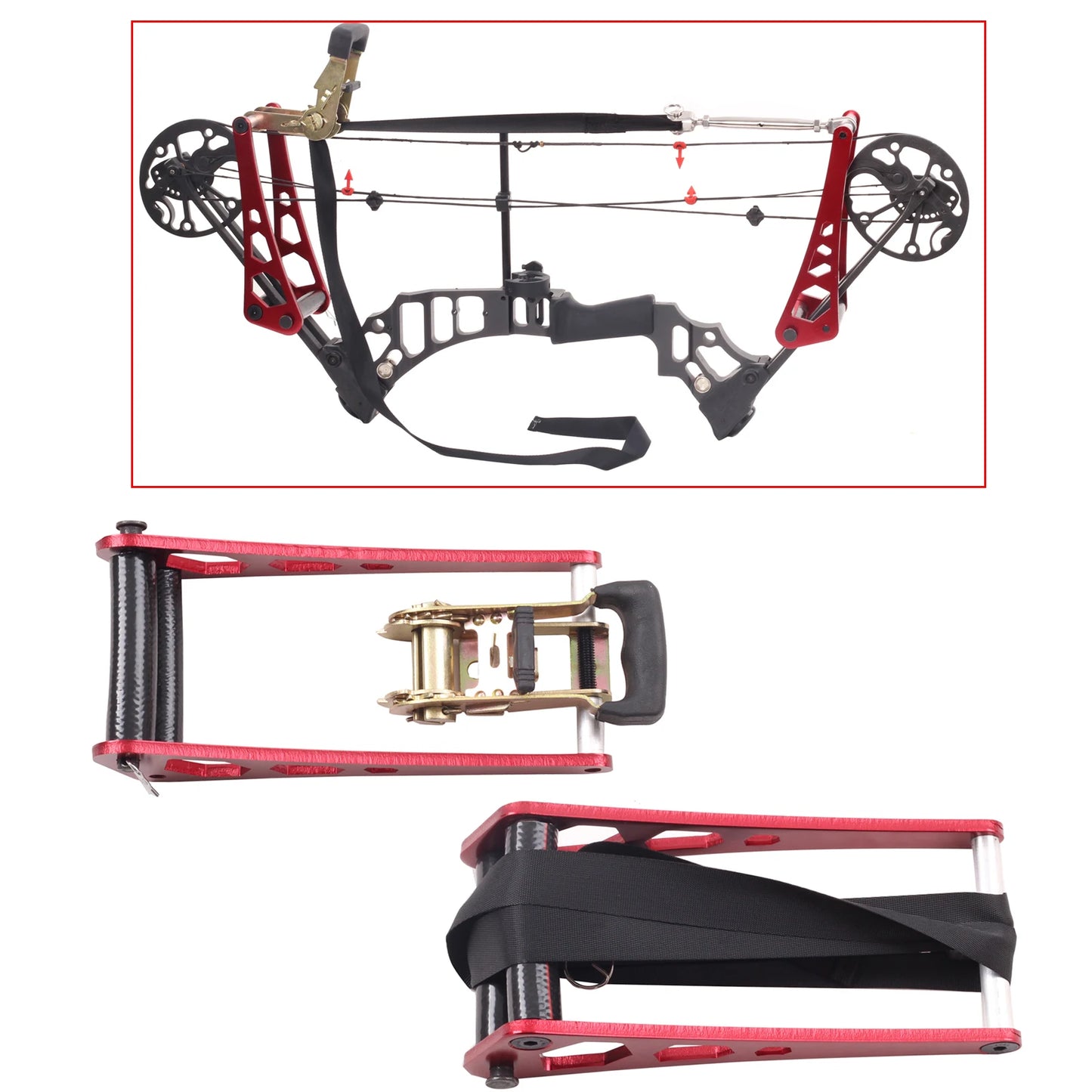 Handheld Compound Bow Press Portable Ratchet-Loc Press Aluminum Alloy Bow Press High-Quality Archery Bow Opener