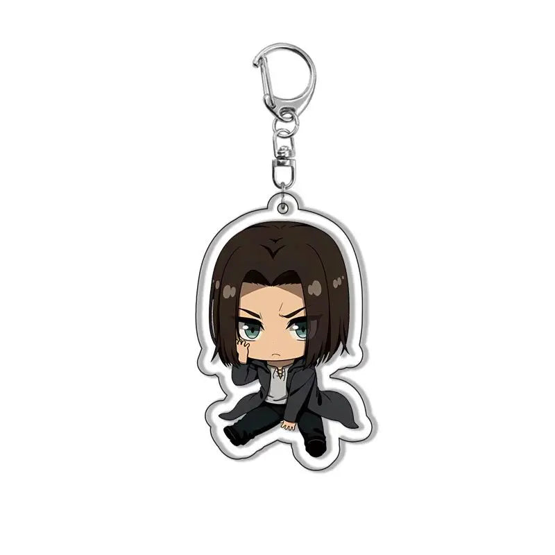 New Anime Levi Ackerman Allen Yeager Keychain For Women Men Double Sided Acrylic Key Chain Bag Accessories Cartoon Birthday Gift