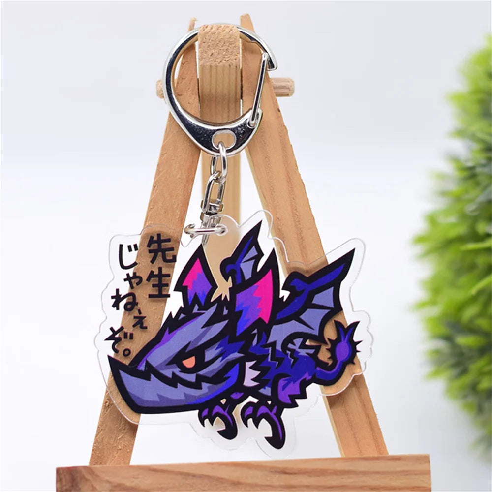 6cm Game Monster Hunter Acrylic keychain 6cm student bag bag small pendant small gift decoration