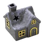 Christmas House Incense Burner - Ceramic Aroma Cone Burner with Chimney Design and Ash Catcher for Table Décor - gold / CHINA