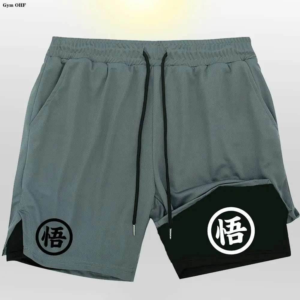 Dragon Ball Shorts: Power Up Your Workout! - Grey-Black-1 / XS