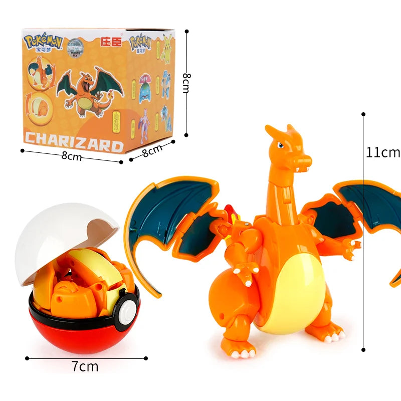 Pokemon Pokeball Anime Figures Toys, Pikachu Gengar Dragonite Snorlax Lapras Pocket Pokeball Toys