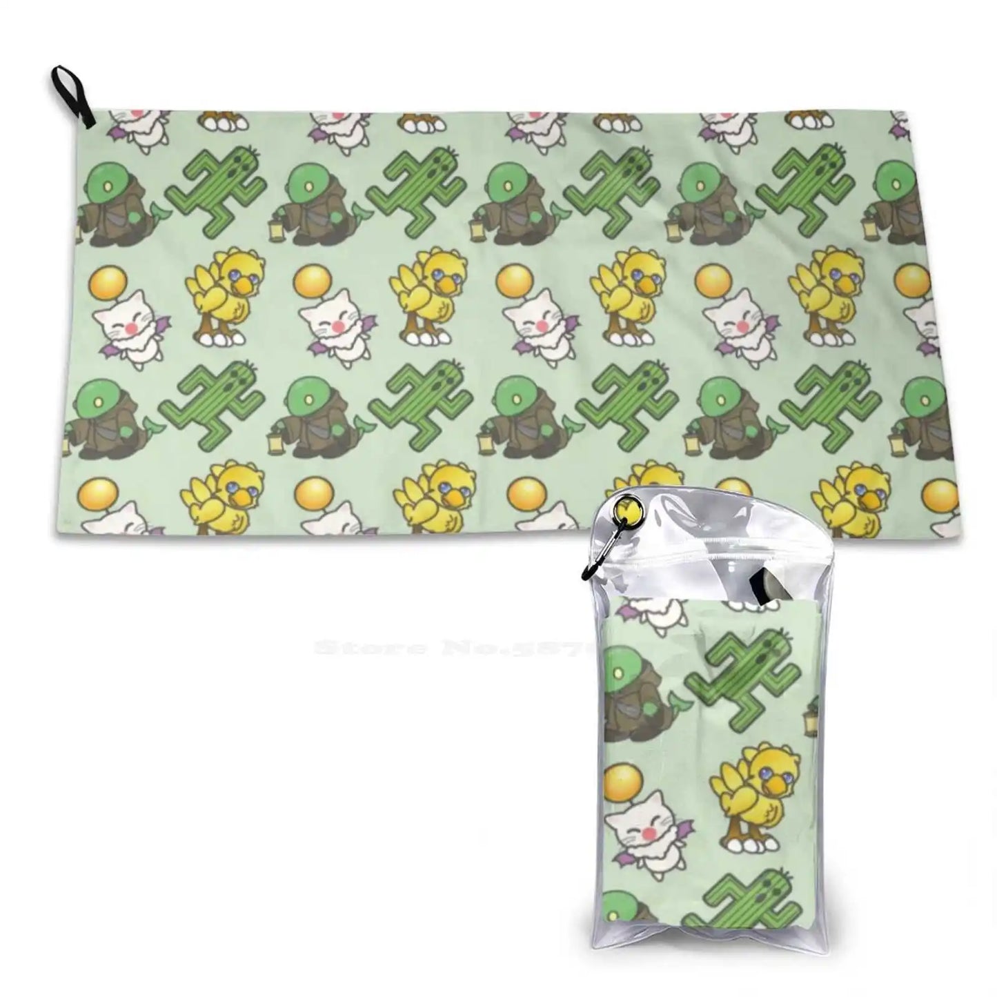 Kupo Party Soft Comfortable Bath Towel Outdoor Final Fantasy Moogle Chocobo Tonberry Cactuar Gamer Rpg Geek Nerd Square Enix