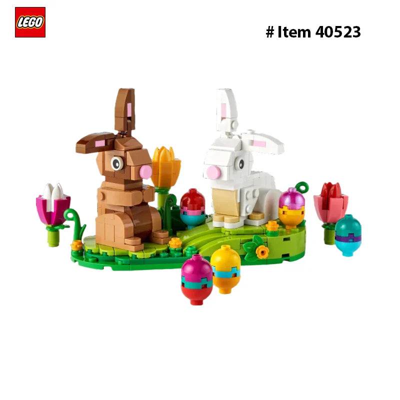 LEGO 40523 Easter Rabbits Display Building Toy Set, Includes Colorful Easter Eggs and Tulips, Easter Decorations - 40523