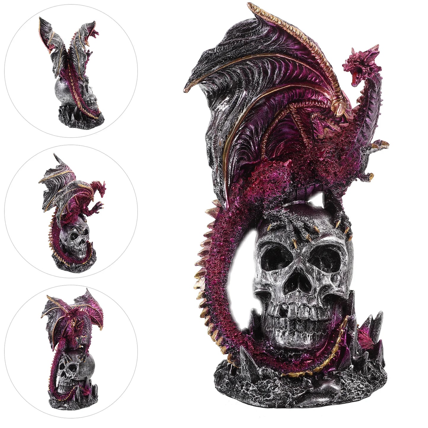 Decoración de dragón de escritorio, estatuilla gótica de pie, estatua de Halloween, adorno de resina, decoración del hogar de Halloween