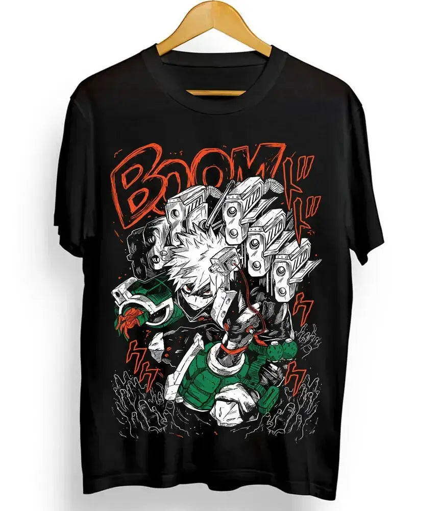 Bakugou T-Shirt: Deku Rivalry Oversized Black Tee