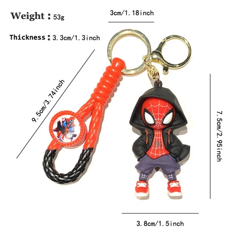 Creative Classic Avengers Marvel Superhero Iron Man Thor Casual Sweater Spider-Man Car Charm Bag Keychain Couple Pendant Gift