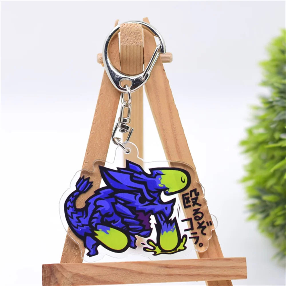 6cm Game Monster Hunter Acrylic keychain 6cm student bag bag small pendant small gift decoration