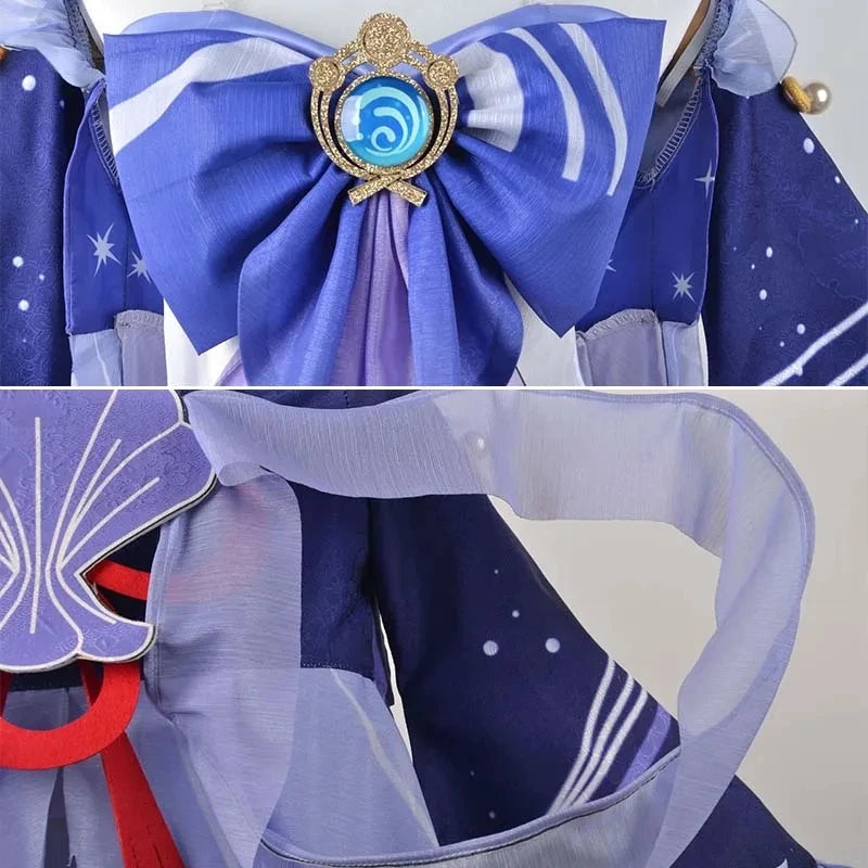 Sangonomiya Kokomi Cosplay Costume Perle de Sagesse Kokomi Tenue Robe Perruque Ensemble Complet Comic Con