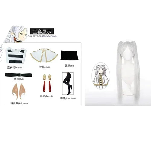 Frieren Cosplay Costume Frieren: Beyond Journey's End Staff Props Dress Outfits Wig Accessoris for Halloween Christmas Party