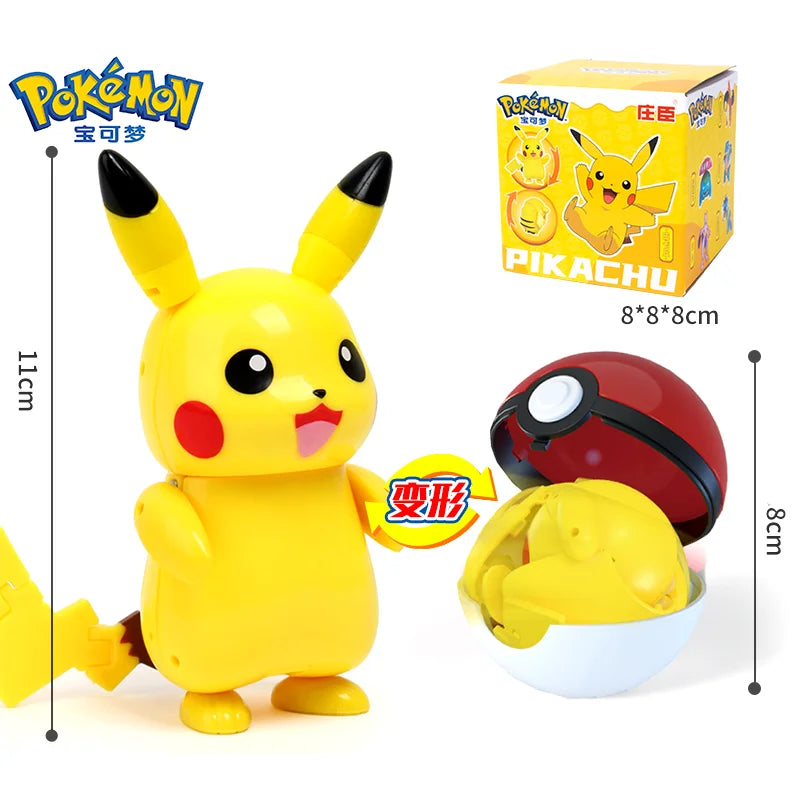 Pokemon Pokeball Anime Figures Toys, Pikachu Gengar Dragonite Snorlax Lapras Pocket Pokeball Toys