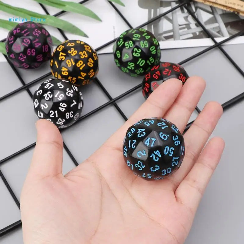 pipi 6Pcs 60 Sided D60 Polyhedral Dice For Casino RPG MTG Party Table Board Game