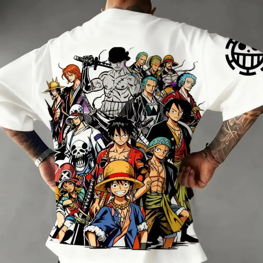 MINISO One Piece TShirt: Luffy Zoro Sanji Cotton Graphic Tee 2026