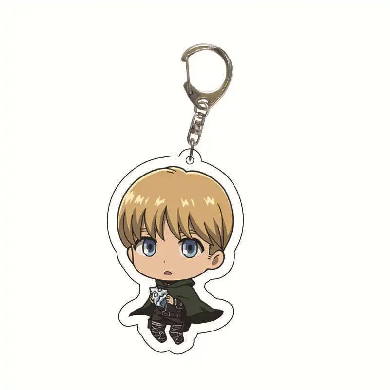 New Anime Levi Ackerman Allen Yeager Keychain For Women Men Double Sided Acrylic Key Chain Bag Accessories Cartoon Birthday Gift