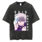 Anime Washed T-shirt: Vintage Harajuku Oversized Cotton Tee