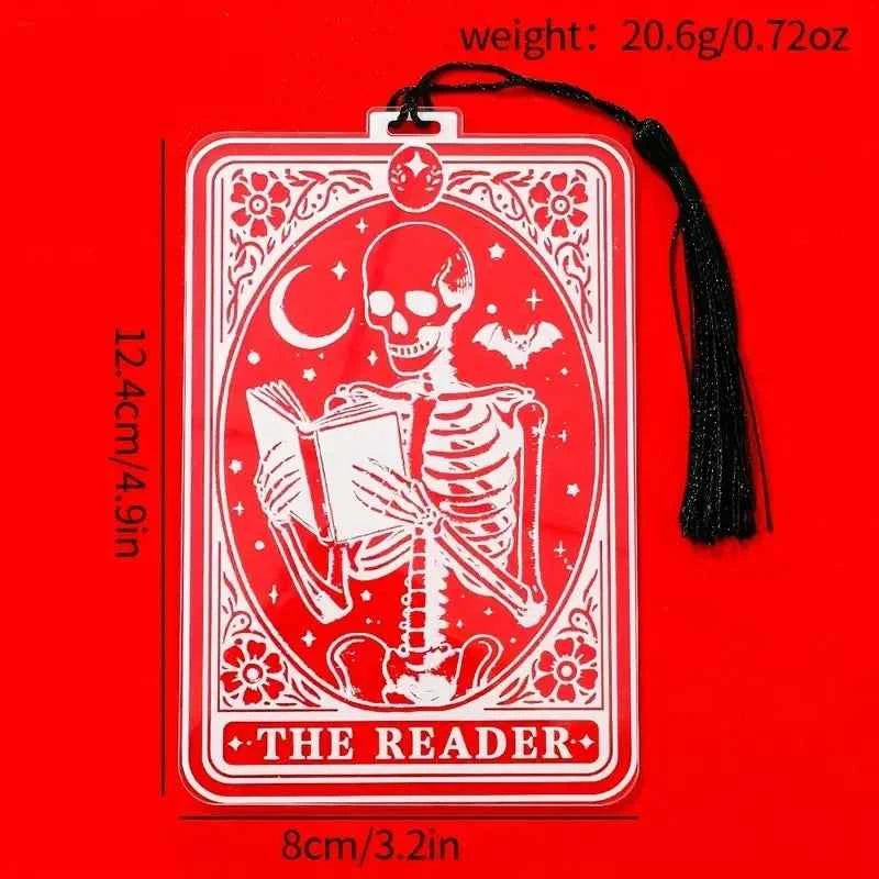 1pc Gothic-Style Acrylic Reading Bookmark, Suitable for Both Men and Women, Personalized Skull Reading Marker, a Friendship Gift