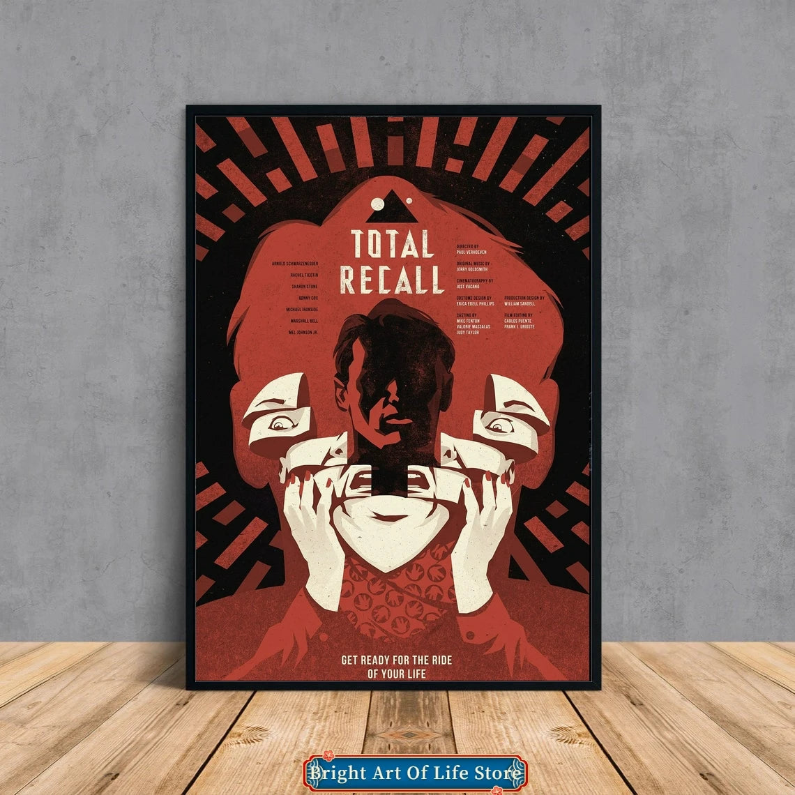 Total Recall (1990) Classic Movie Poster Star Cover Photo Canvas Print Apartment Home Decor Wall Painting (Unframed)