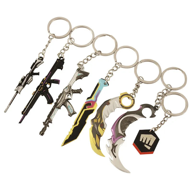 Porte-clés de jeux anti-émeute Valorant Karambit AK M4, modèle d'arme de poignard de samouraï, porte-clés en métal, pendentif de sac, bijoux llaveros, cadeau masculin