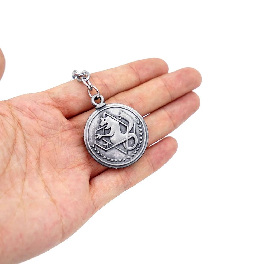Porte-clés alchimiste Fullmetal Edward, bras en métal pour hommes, accessoires Anime, porte-clés de voiture, pendentif llaveros