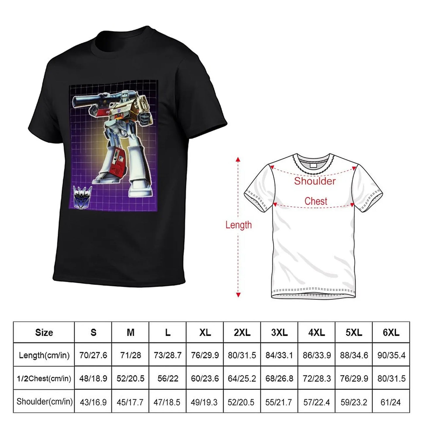 Nueva camiseta MEGATRON G1 BOX ART, camiseta de manga corta, camisetas gráficas personalizadas, ropa para hombre