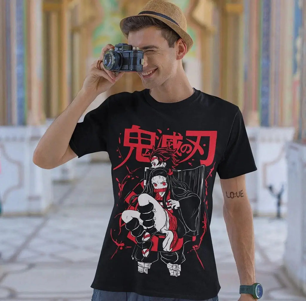 Demon Slayer Tanjiro Nezuko Y2K Children Cotton T-Shirt