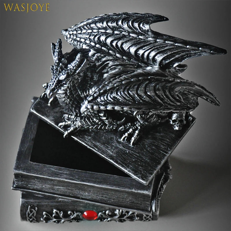 Guardián del dragón: joyero retro europeo de princesa de fantasía, caja de almacenamiento de joyas, caja de anillos de joyería