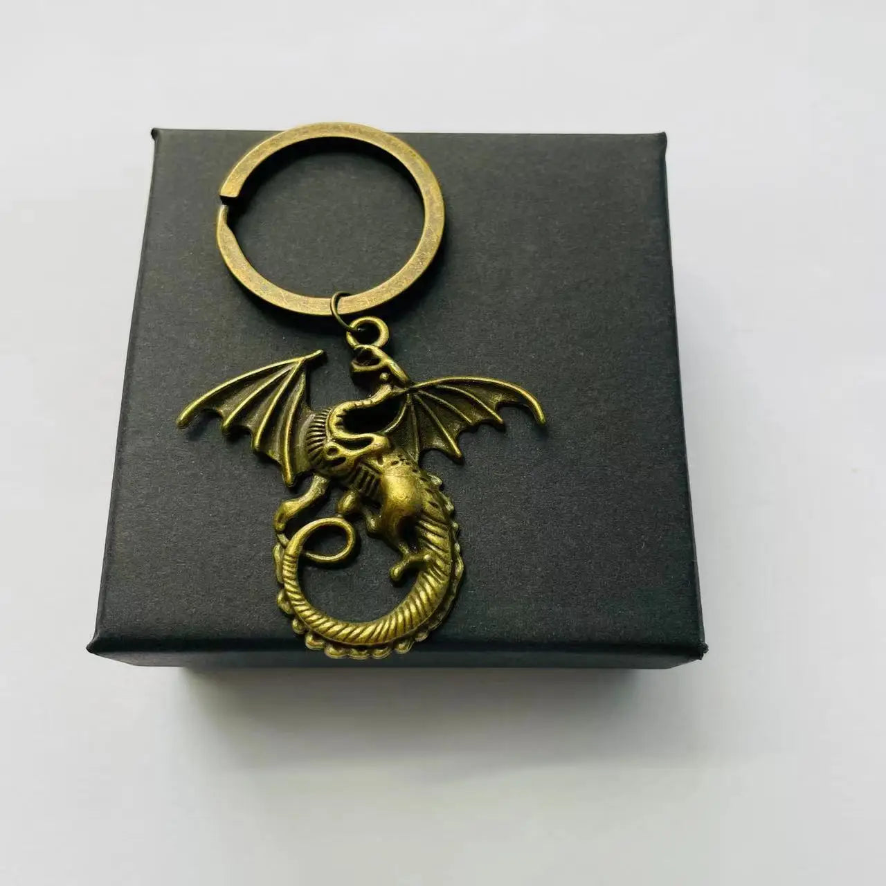 Aile Dragon pendentif porte-clés coffret Vintage médiéval Animal feu Dragon porte-clés Halloween noël nouvel an cadeau d'anniversaire