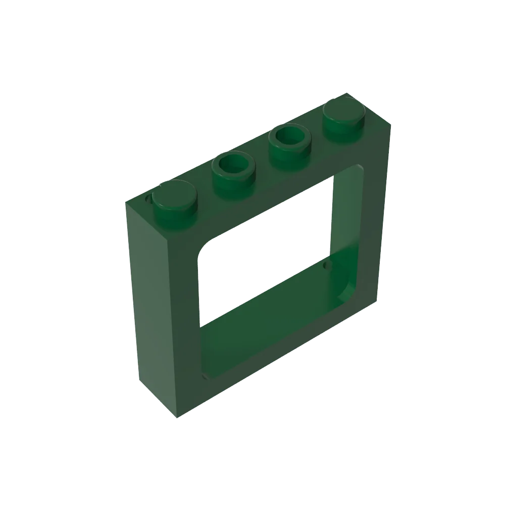 Gobricks Window 1 x 4 x 3 Train with Shutter Holes and Solid Studs on Ends | Compatible Building Block
