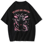 Pain Printed T Shirt Anime Retro Washed Cotton Tee