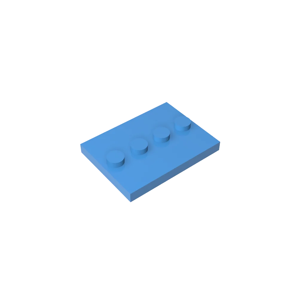 Gobricks GDS-980 Tile, Modified 3 x 4 with 4 Studs in Center | Compatible Building Block for DIY and MOC