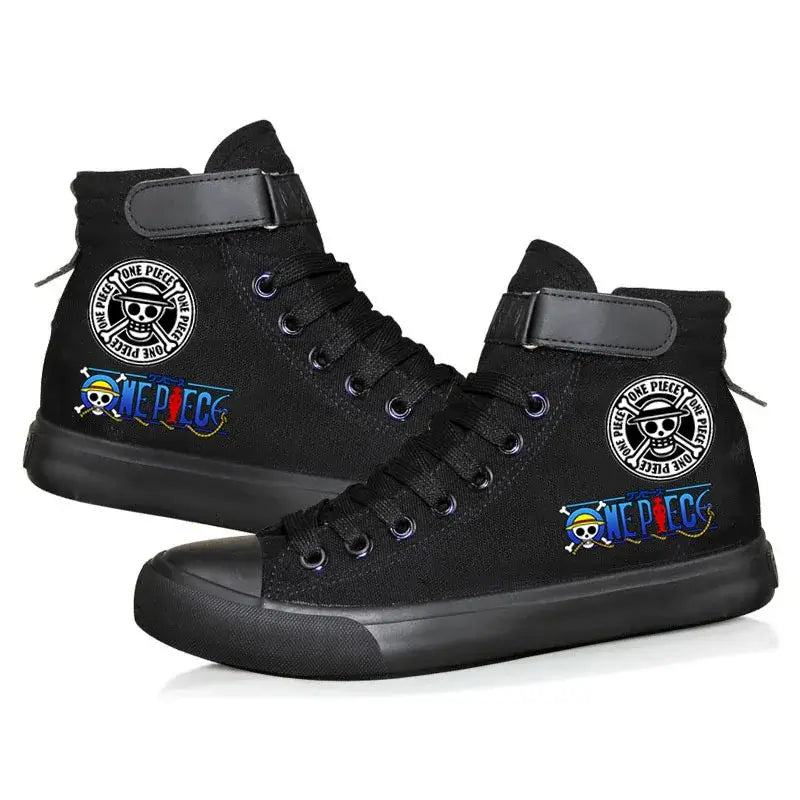 One Piece Luffy High Top Shoes: Autumn Winter Anime Sneakers