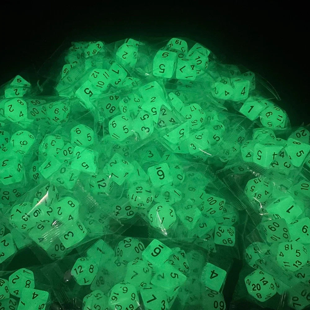 DND Glow-in-the-dark Dice Polyhedral Number Dice D+D Dice Set For Dungeon and Dragon Pathfinder Role Playing Game(RPG)/MTG Game