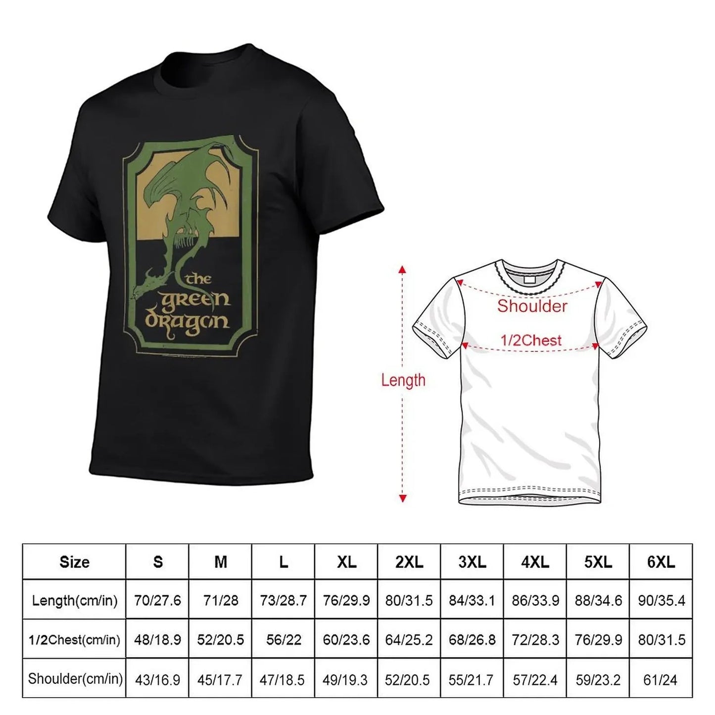 t shirt Lord Rings Green Dragon Tavern T-Shirt anime graphics mens  pure cotton tops casual streetwear