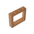 Gobricks Window 1 x 4 x 3 Train with Shutter Holes and Solid Studs on Ends | Compatible Building Block